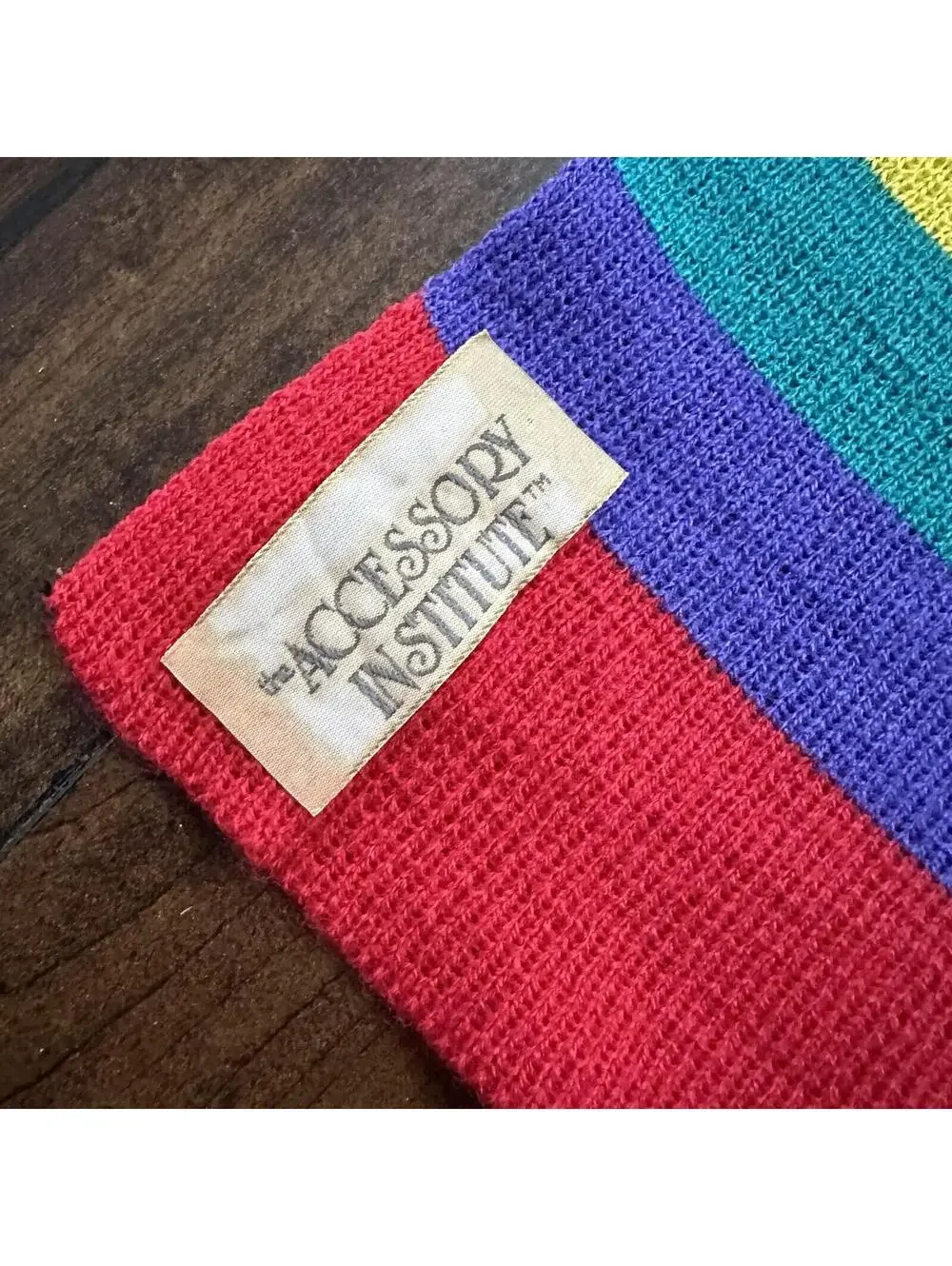 Scarf Accessory Institute Red Striped Multi Color Hipster 80s 90s Vintage Winter